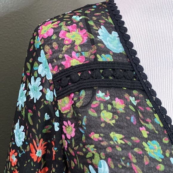 Emory Park Floral Kimono Shawl Open Front Cardigan - Picture 4 of 11